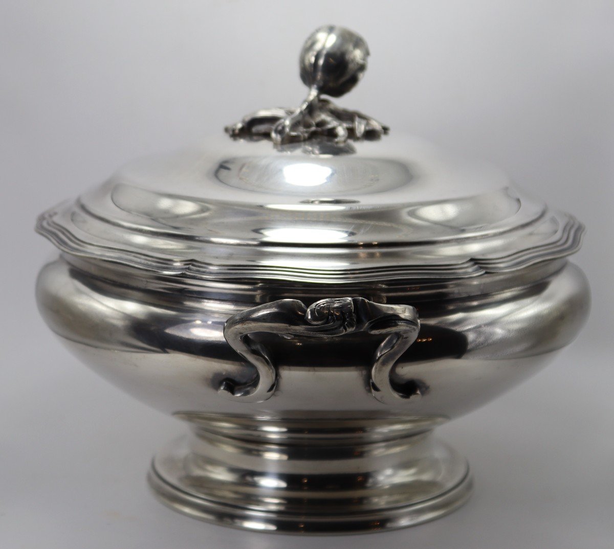 Silver-plated Metal Soup Tureen, Late 19th Century-photo-4