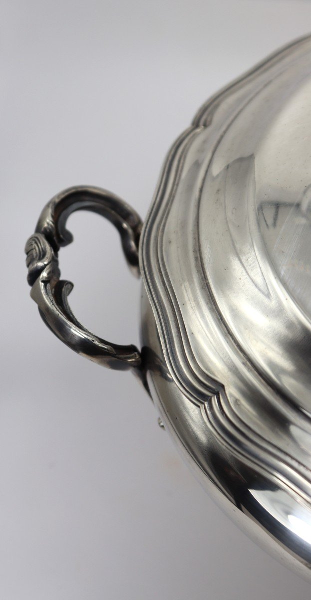 Silver-plated Metal Soup Tureen, Late 19th Century-photo-1