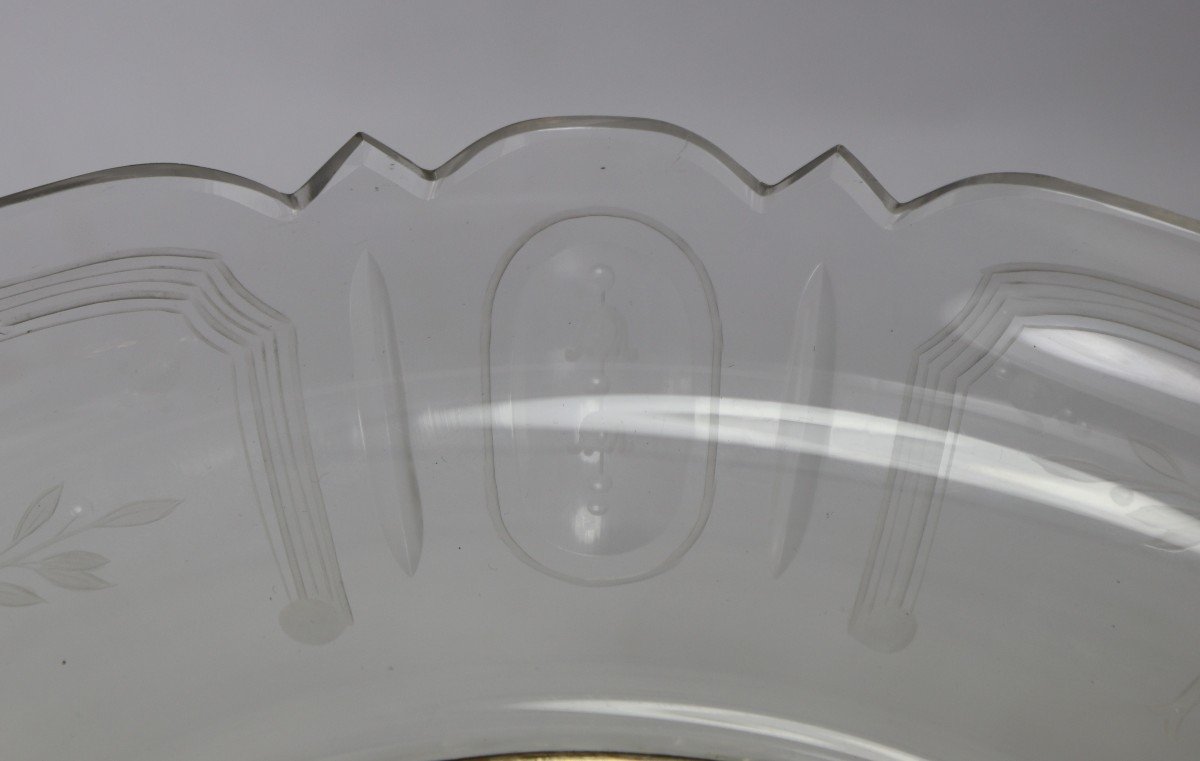 Centre De Table En Cristal De Baccarat Et Argent, Début XXe-photo-4