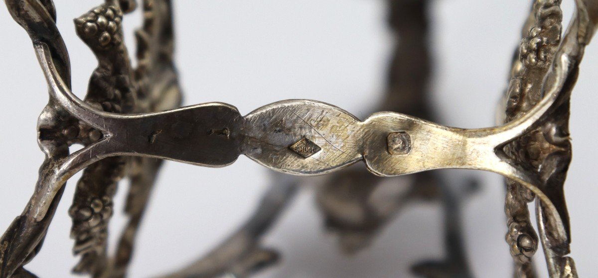 Emile Hugo (1853-1880), Pair Of Double Silver Salt Cellars, 19th Century-photo-2