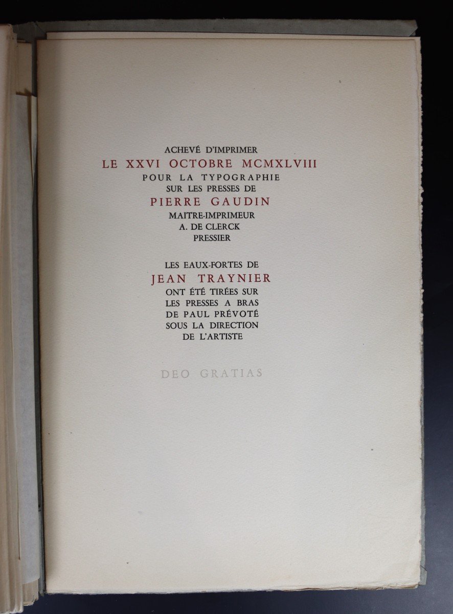 Jean Traynier, Livre " Les Quinze Joyes De Mariage " 32 Eaux Fortes Et 1 Dessin Original, 1946-photo-5