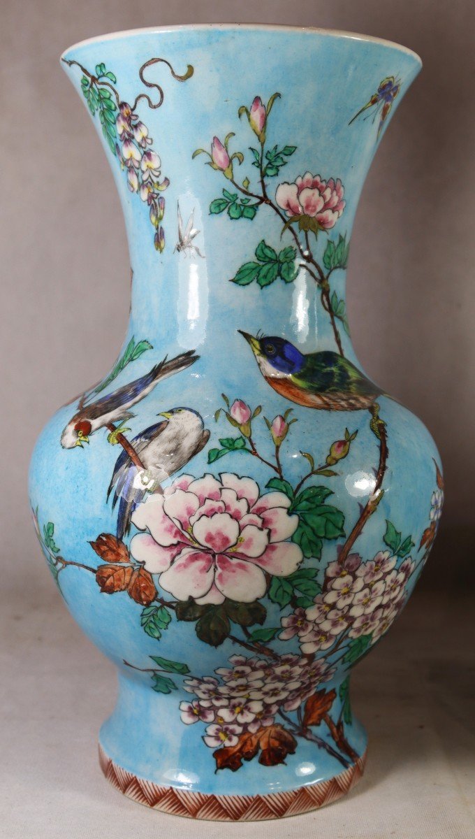 Théodore Deck (1823-1891), Important Paire De Vase Décor Japonisant, XIXe-photo-3