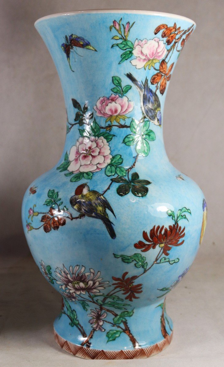 Théodore Deck (1823-1891), Important Paire De Vase Décor Japonisant, XIXe-photo-2