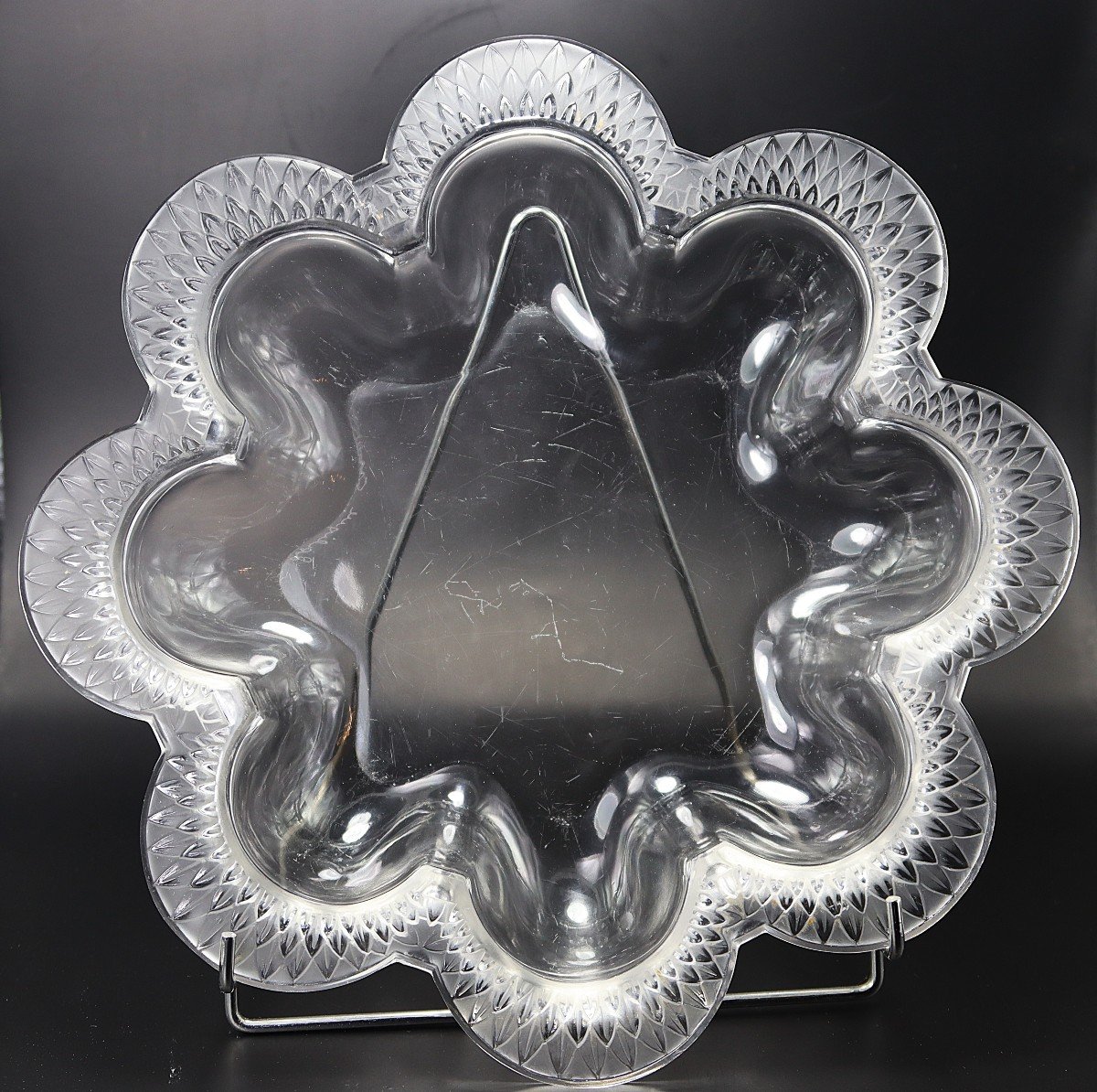 Lalique France (xxe), Paire De Grande Coupe En Cristal, Signé-photo-2