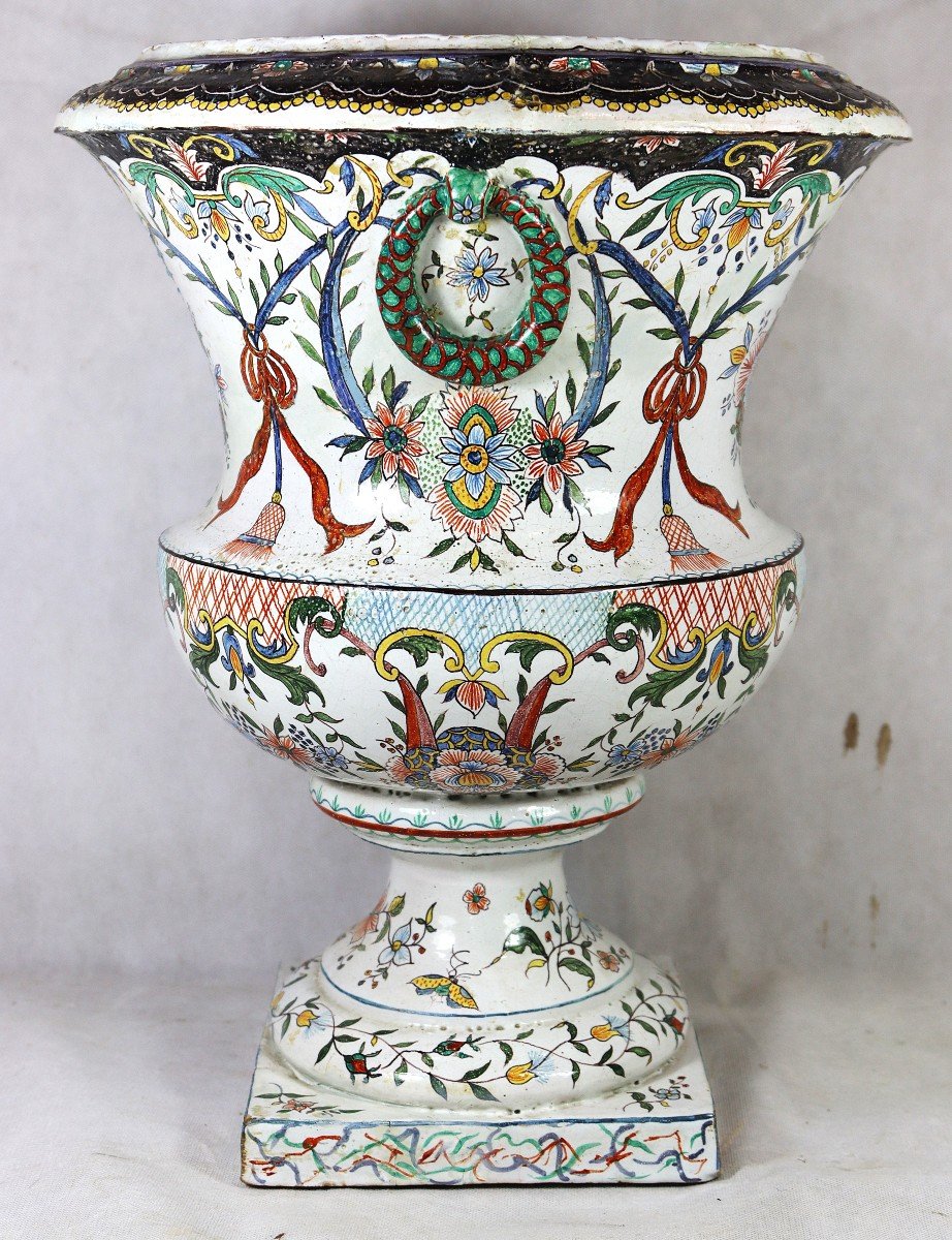 Large Medicis Cachepot, Signed, 18th Century-photo-5