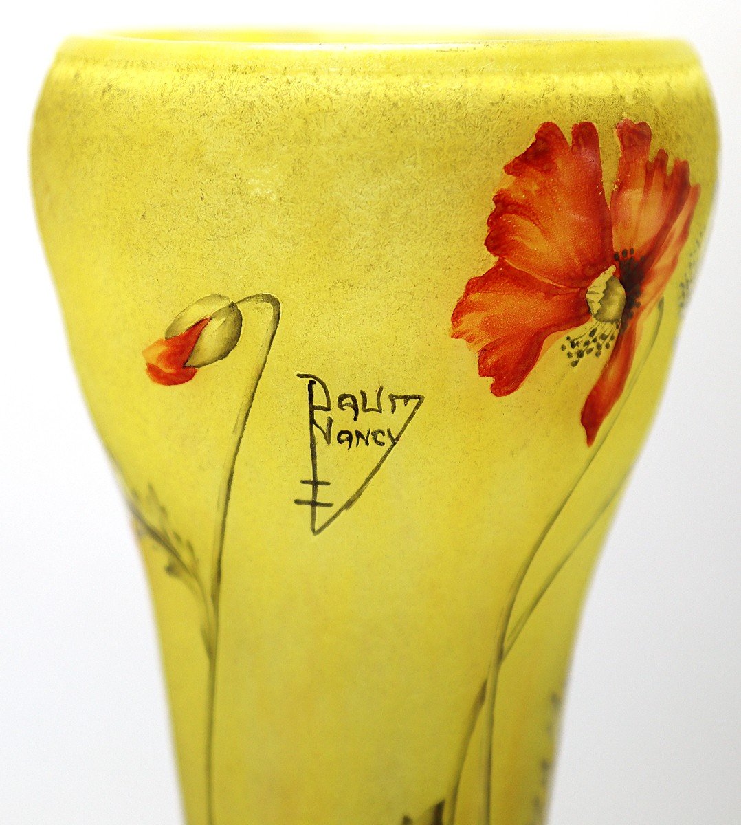 Daum Nancy, Vase With "poppies", Circa 1900-photo-7