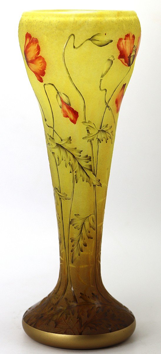 Daum Nancy, Vase With "poppies", Circa 1900