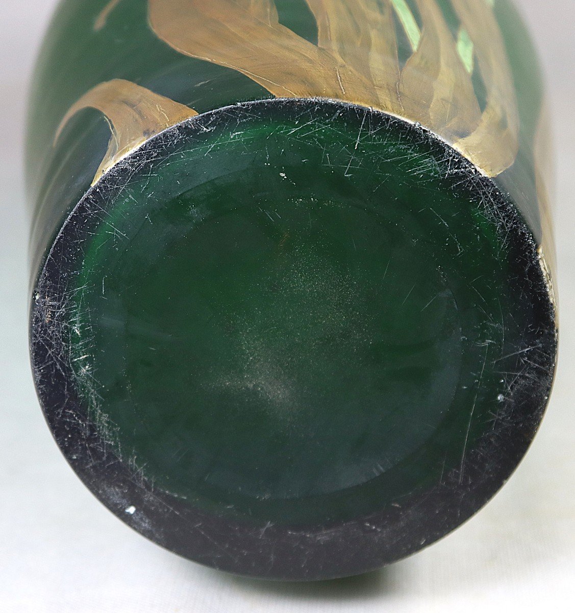 Montjoye (verrerie De Saint Denis), Important Vase Aux " Iris ", Art Nouveau, Vers 1900-photo-4