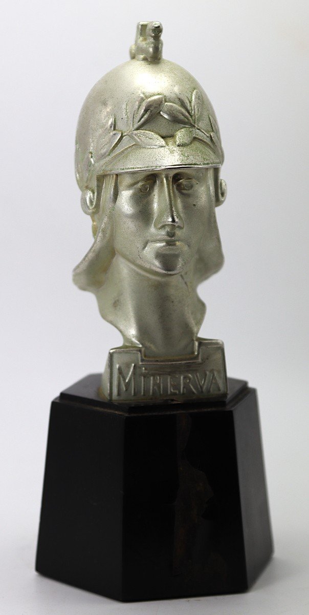 Mascotte Automobile Minerva , Bronze, Franklin Mint, XXe