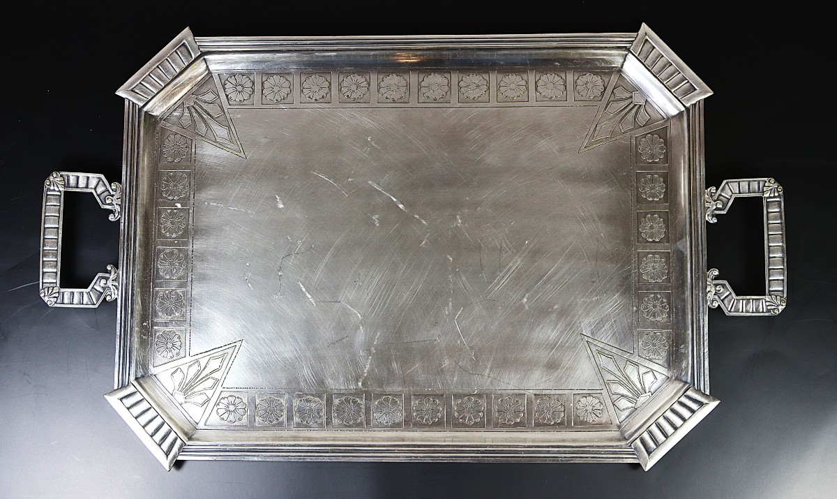 Silver-plated Metal Tray, Circa 1920