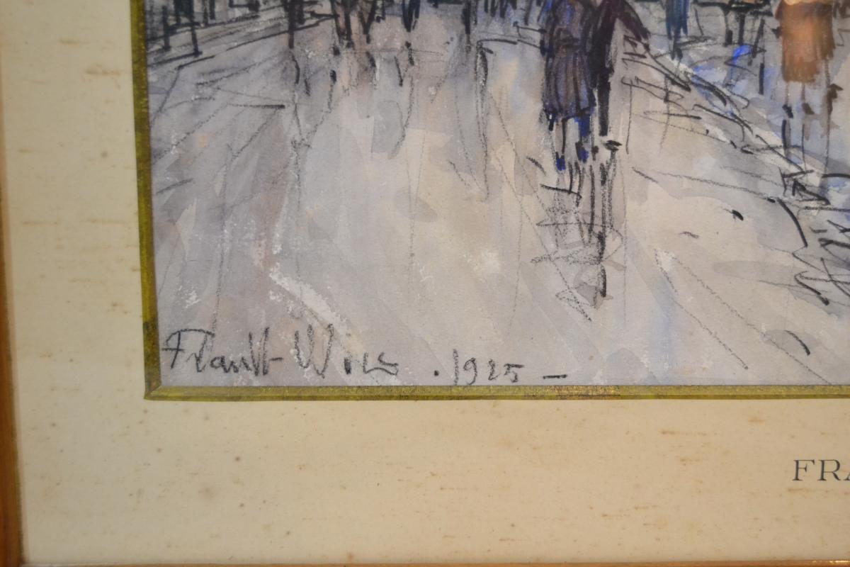 Frank Will (1900-1950) Grande Aquarelle à Avallon, 1925-photo-2