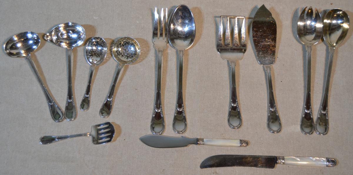 Emile Puiforcat, Silver Service, 227 Pieces, Twentieth-photo-3