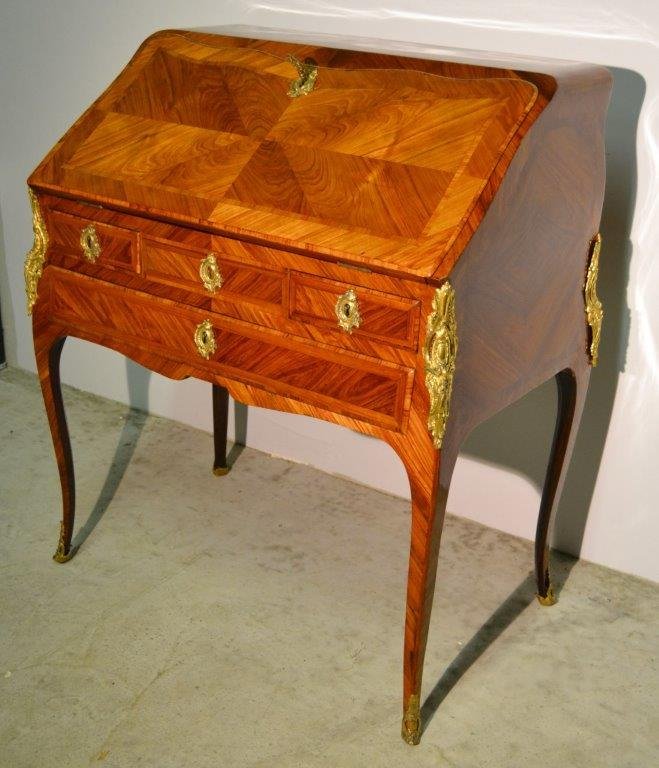 Claude-charles Saunier (1735-1807), Bureau Dos d'âne d'époque Louis XV, XVIIIe-photo-4