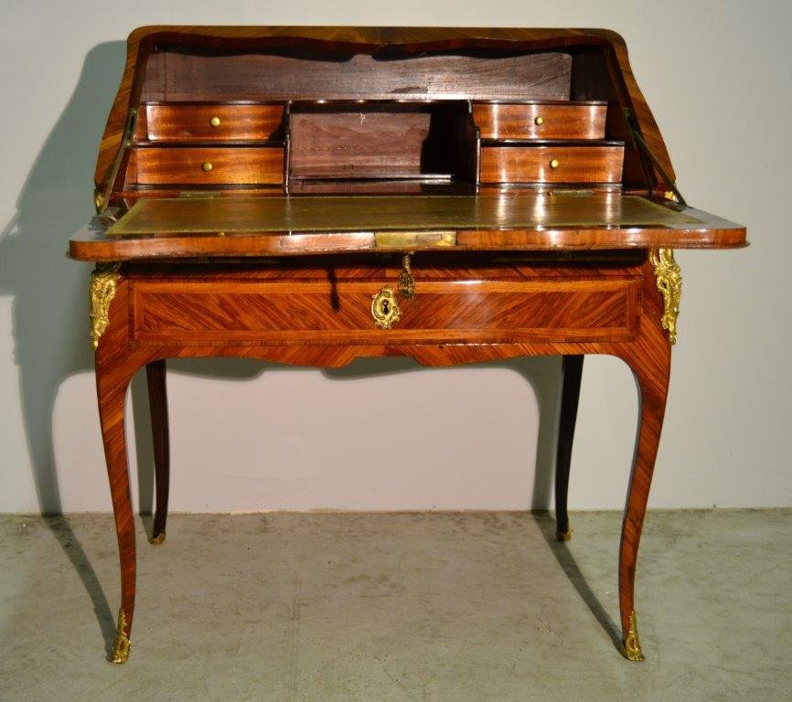 Claude-charles Saunier (1735-1807), Bureau Dos d'âne d'époque Louis XV, XVIIIe-photo-7