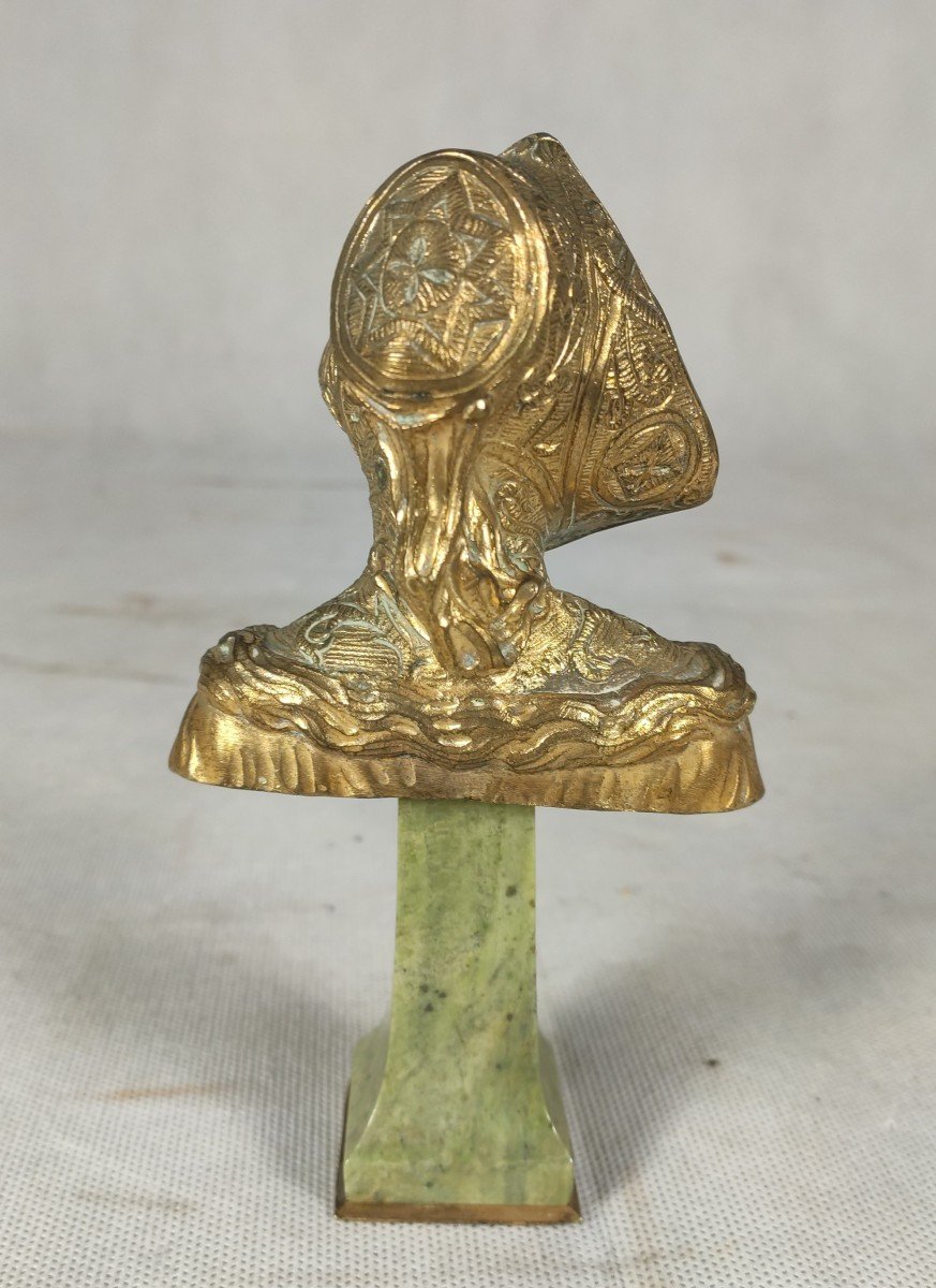 Eugène Bernoud (xix-xx), Chryséléphantine à Tête En Ivoire Et Bronze, XIXe.-photo-4