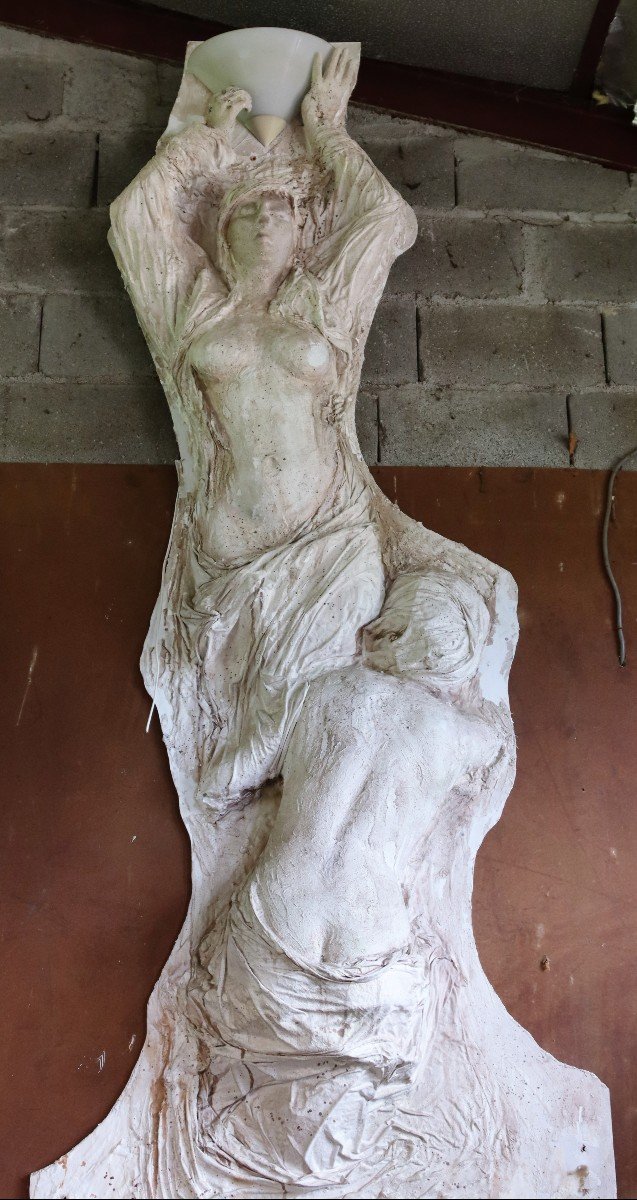G. Brunet (1965 ) Importante Sculpture, H. 370cm, Signé, XXe-photo-1