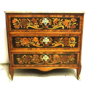 Commode d'époque Régence En Marqueterie, XVIIIe