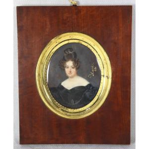 Jean Alexandre Maricot (1789 - 1848), Miniature " Femme à La Coiffe" 1831