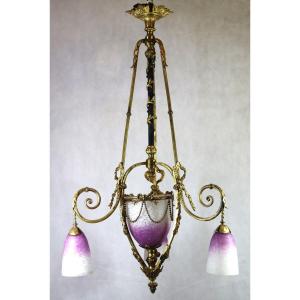 Schneider, Important Louis XVI Style Chandelier, Signed, 20th