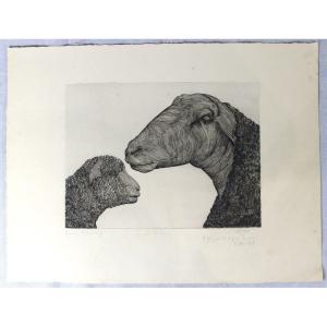 Engraving “la Brebis”, Ea 4/6, Signed And Dated 1968