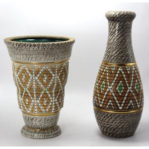 Jacques Breugnot (20th Century), Two Signed Vases, Circa 1960