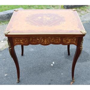 Louis XV Style Marquetry Games Table, 19th Century