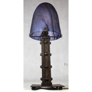 Lampe Champignon Fer Forgé, Art Déco Vers 1925