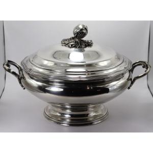 Silver-plated Metal Soup Tureen, Late 19th Century