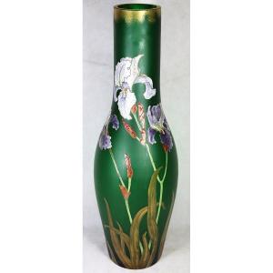 Montjoye (saint Denis Glassworks), Important "iris" Vase, Art Nouveau, Circa 1900