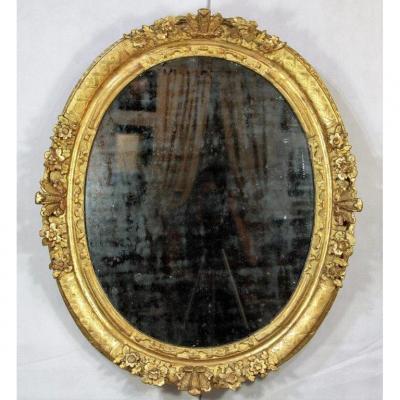 Regency Oval Mirror In Golden Wood, Eighteenth