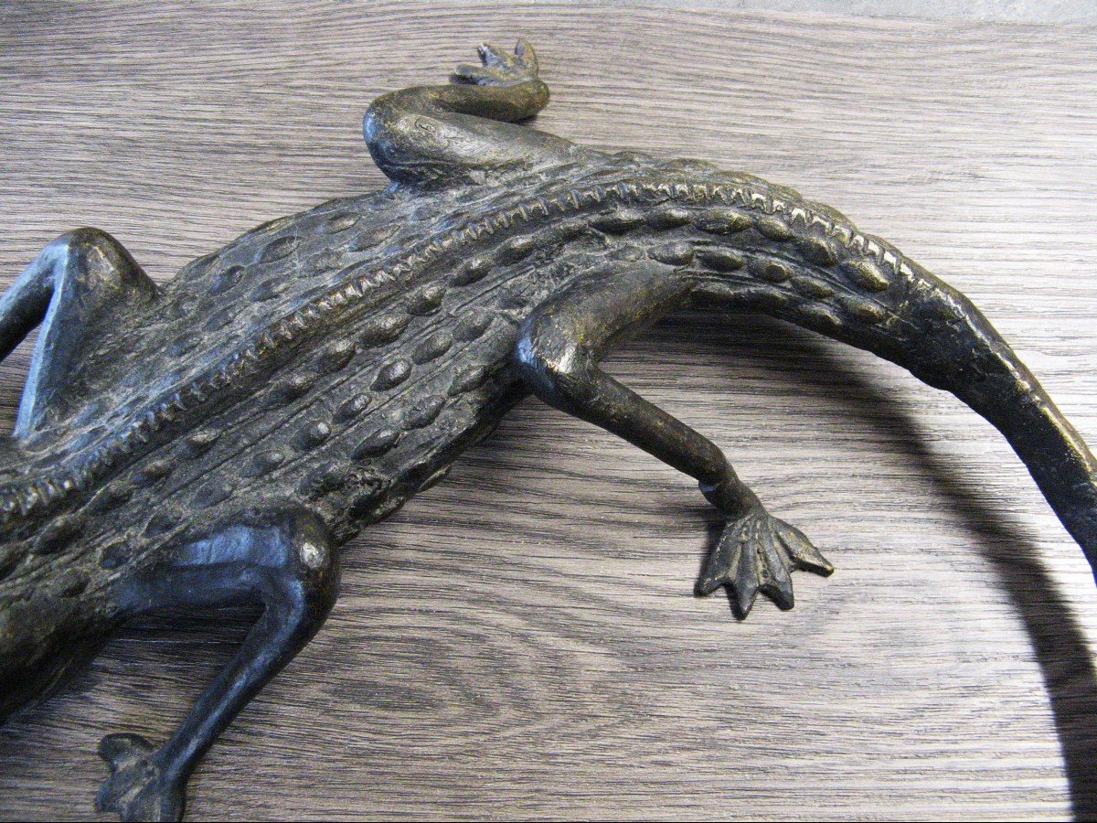 Crocodile Sculptures - African Bronze - Bobo - Burkina Faso.-photo-4