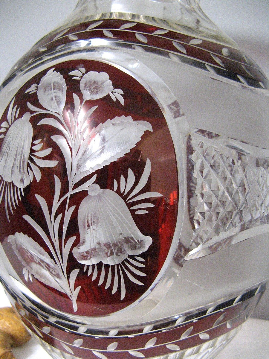 Bohemian Engraved Crystal Vase-photo-4