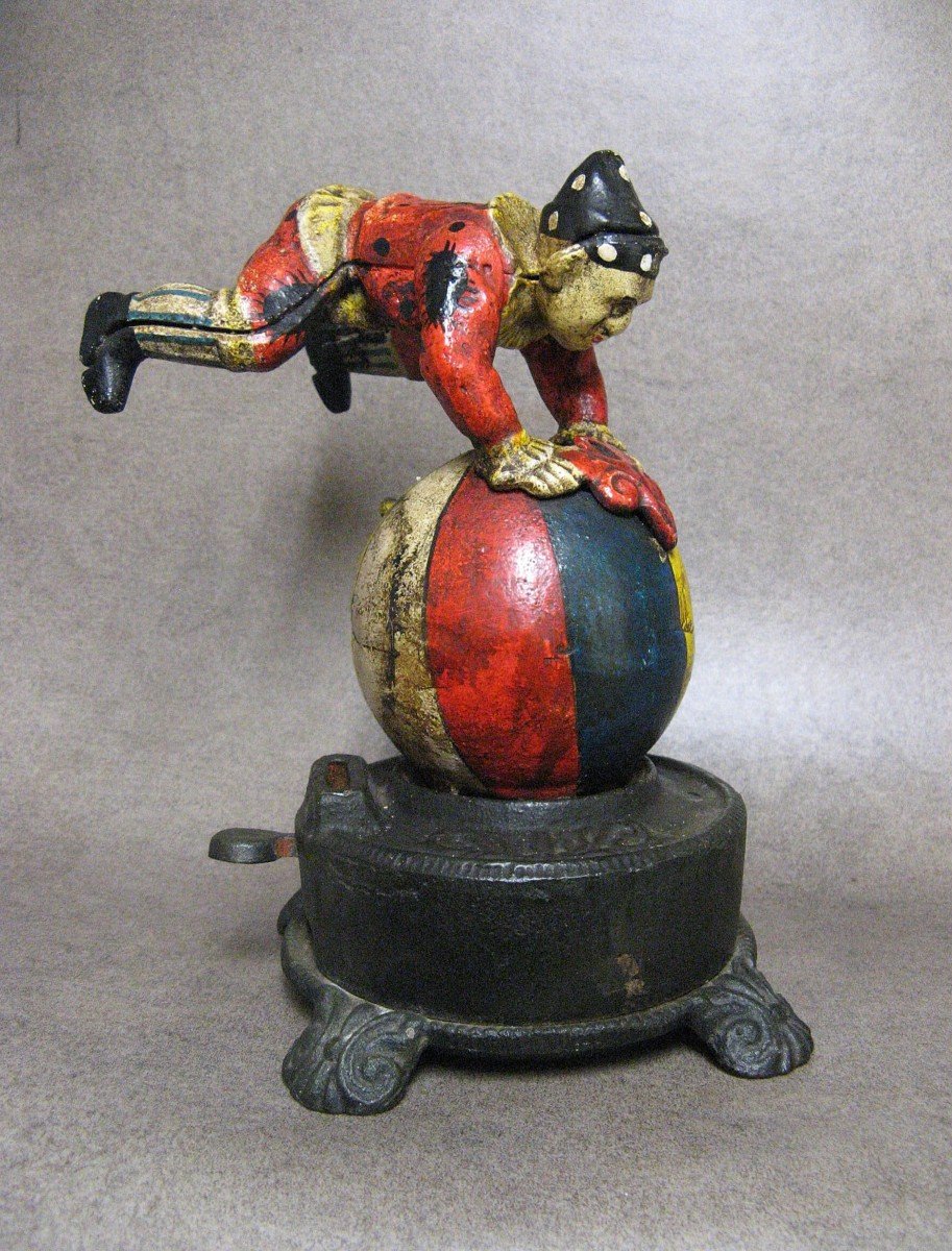 Clown Acrobate Mechanical Piggy Bank Circa 1900.-photo-6