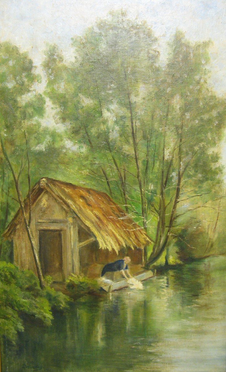 Impressionist Painting Around 1900.-photo-2