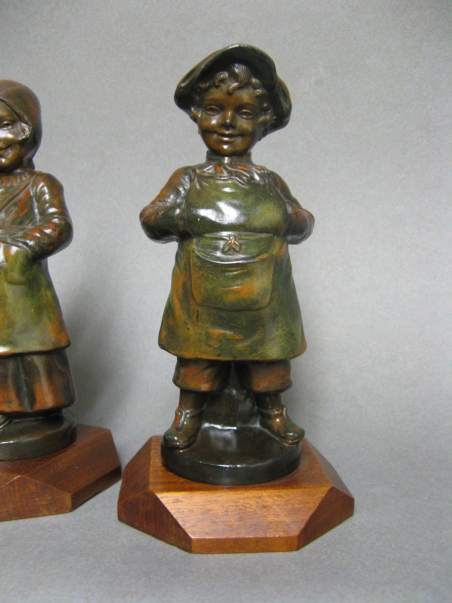 Paire De Statuettes Les Deux Gosses.-photo-2