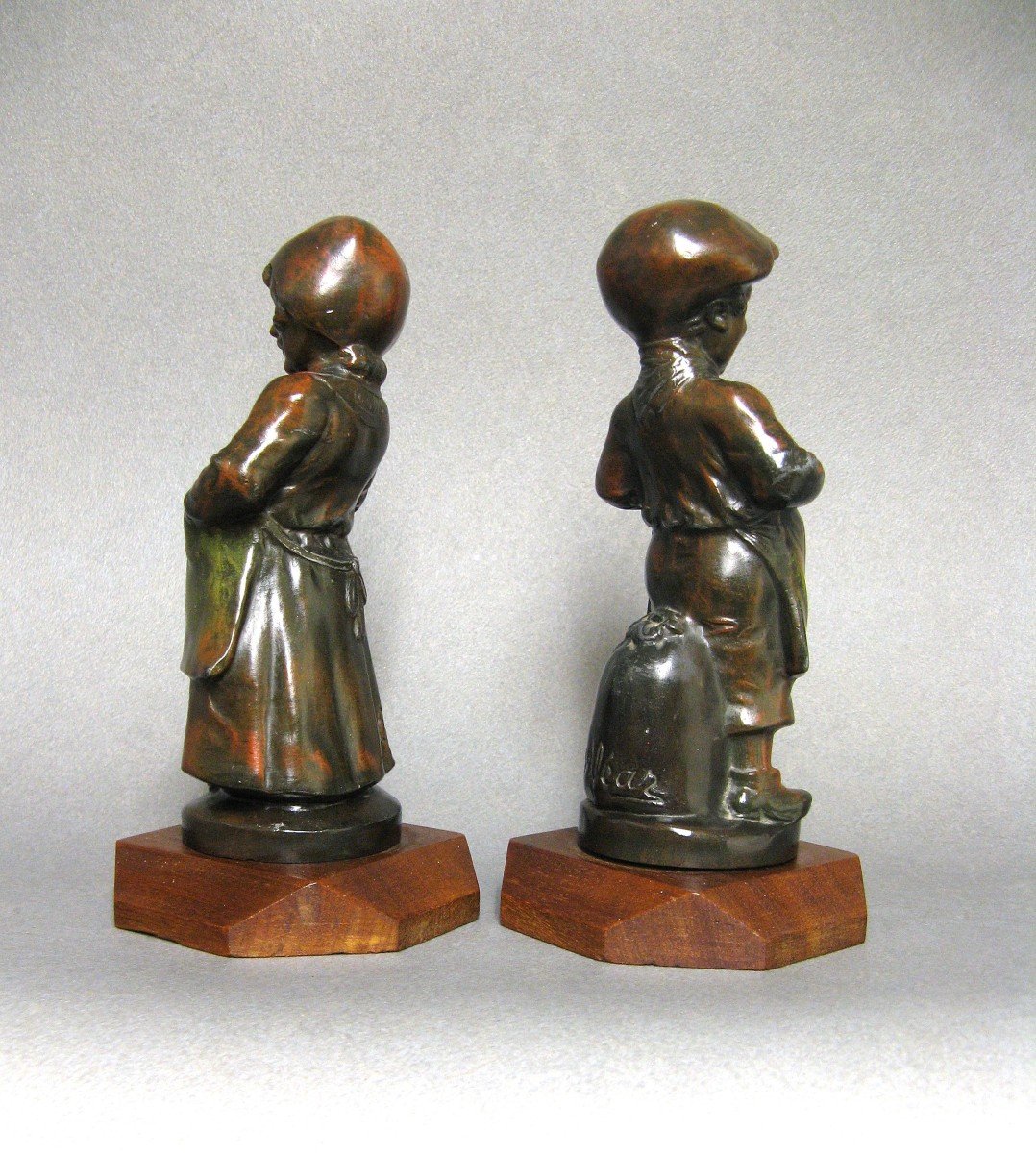 Paire De Statuettes Les Deux Gosses.-photo-4