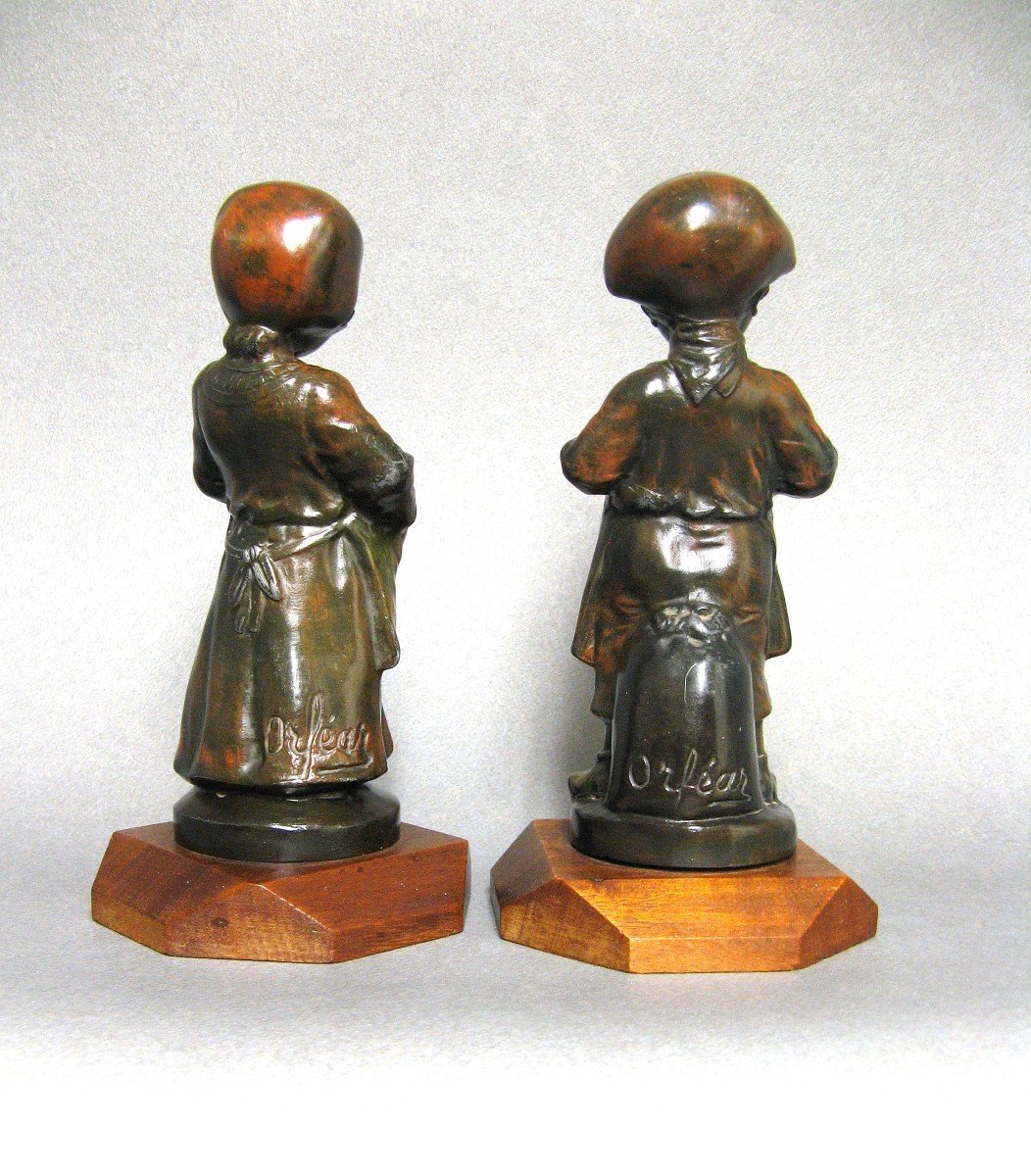 Paire De Statuettes Les Deux Gosses.-photo-3