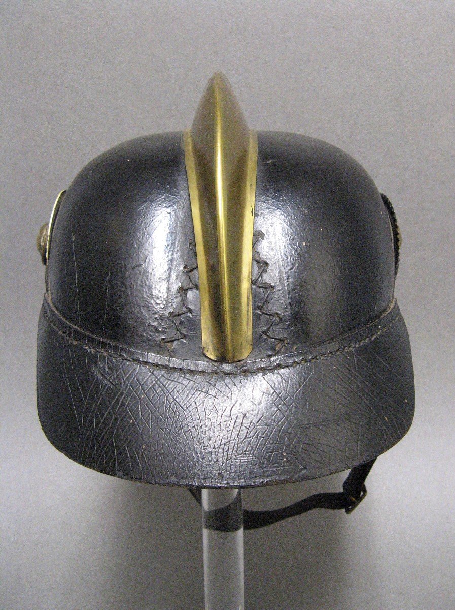 Casque De Sapeur Pompier Du II Reich Guerre De 14/18. Hessen WWI.-photo-3