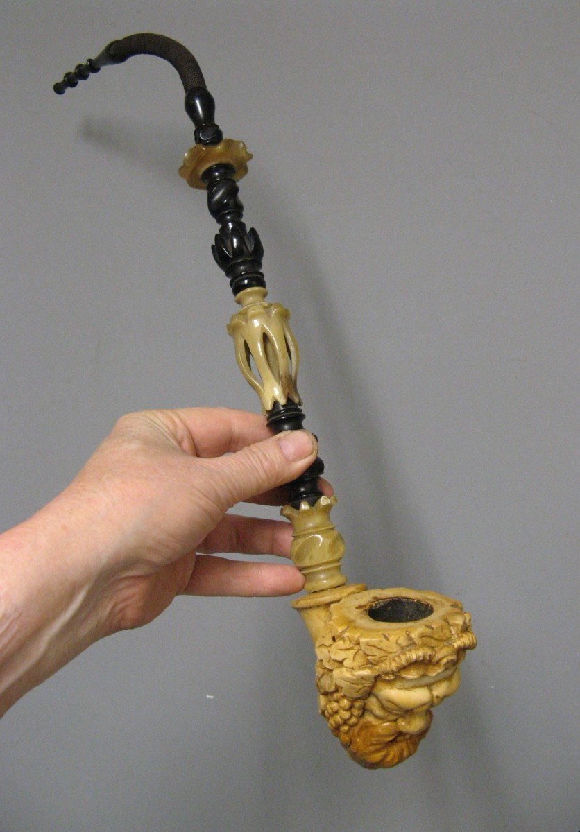 Meerschaum Pipe Representing Bacchus.-photo-1