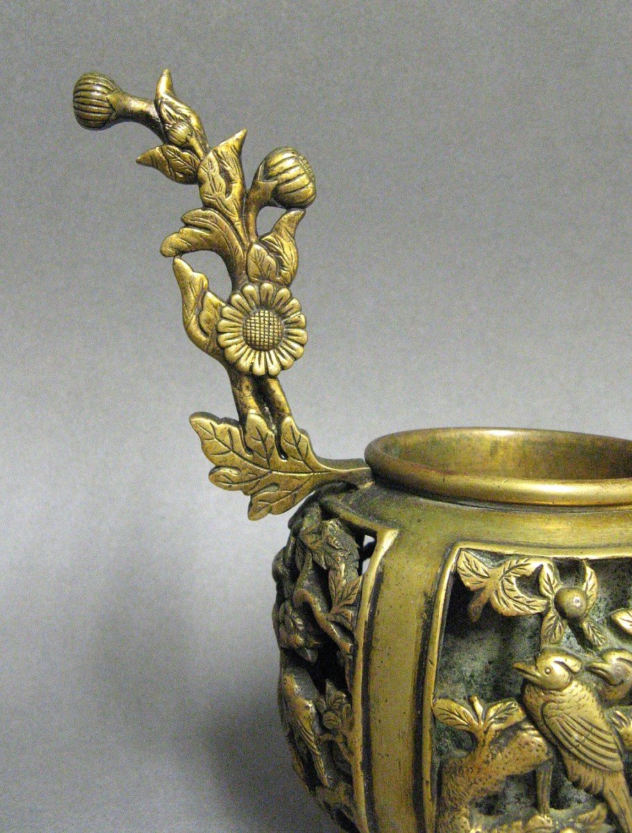 Bronze Incense Burner. Japan XVIIIe Edo Period.-photo-3