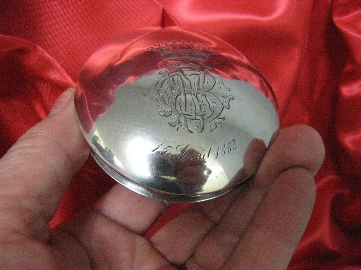 XIXth Vermeil Silver Snuff Box. Count's Crown-photo-2
