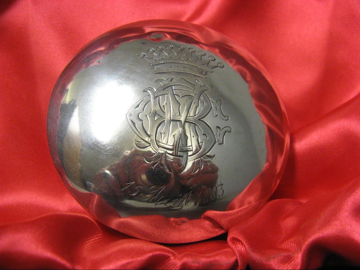 XIXth Vermeil Silver Snuff Box. Count's Crown