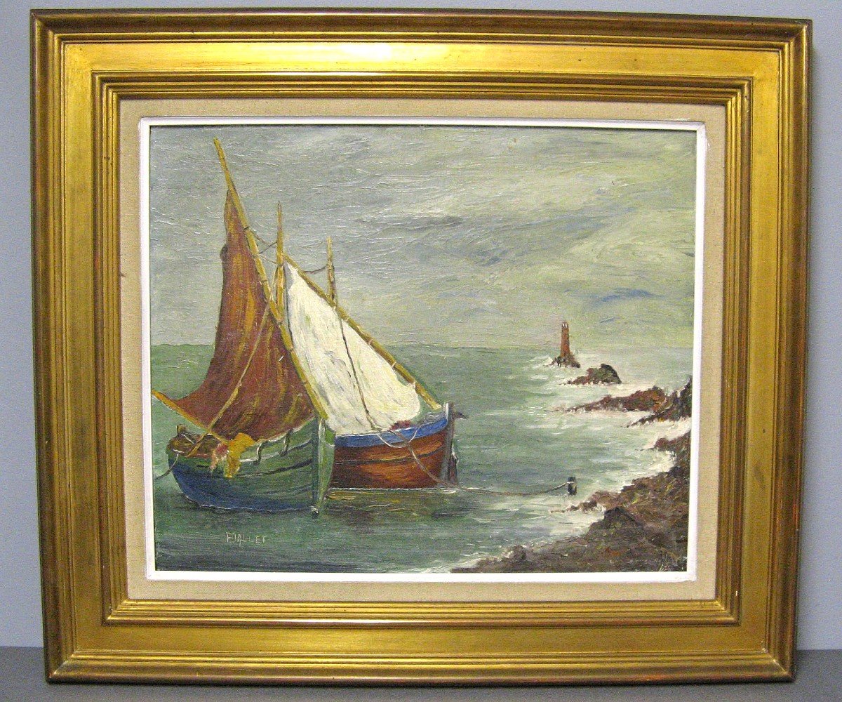 Marine Painting Fishing Boats 1950/60.