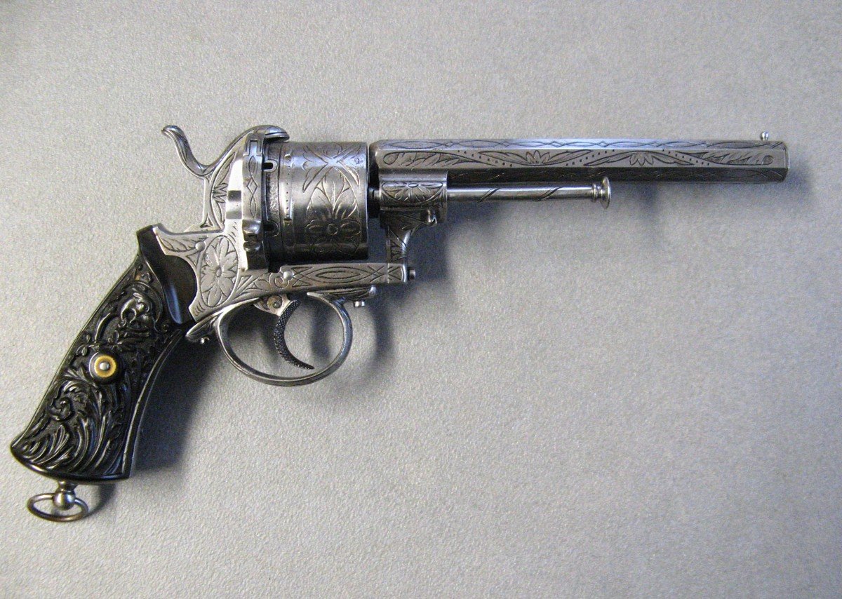 Pinfire Revolver 11mm Finished By Lepage-moutier 19th Century.