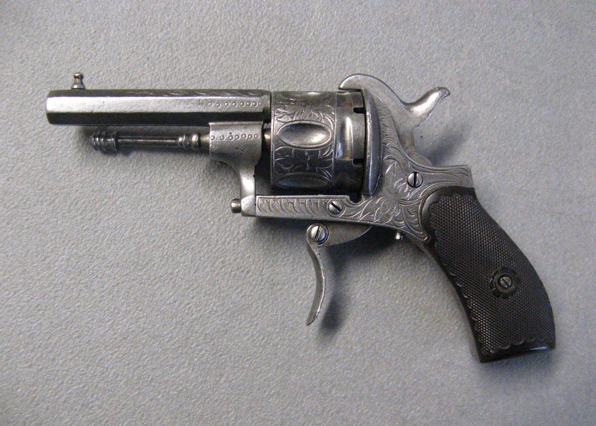 Pinfire Revolver Type Lefaucheux Cal 7mm From The 19th Century.-photo-3