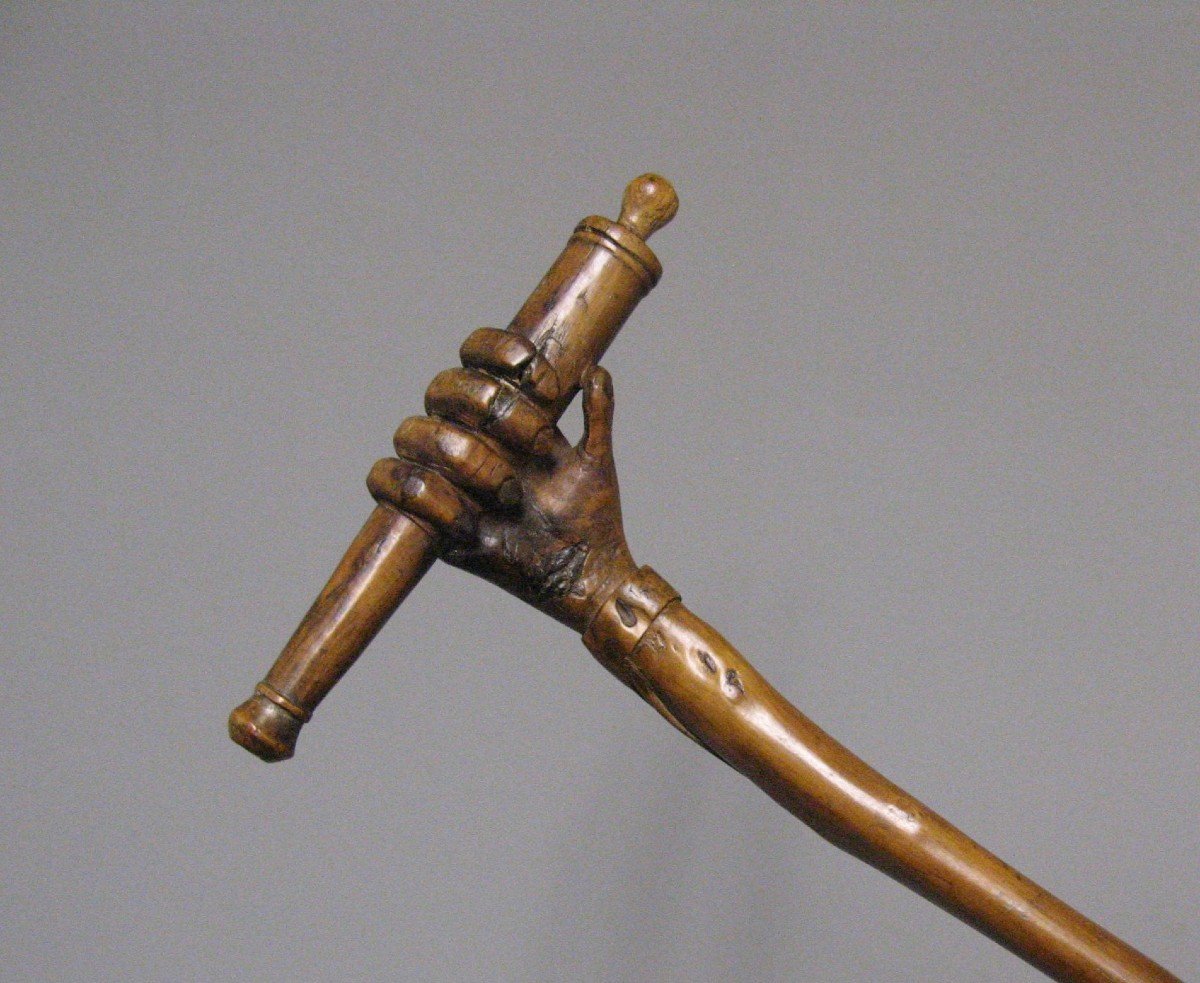 Opinion Cane In Carved Boxwood 19th Century.-photo-4