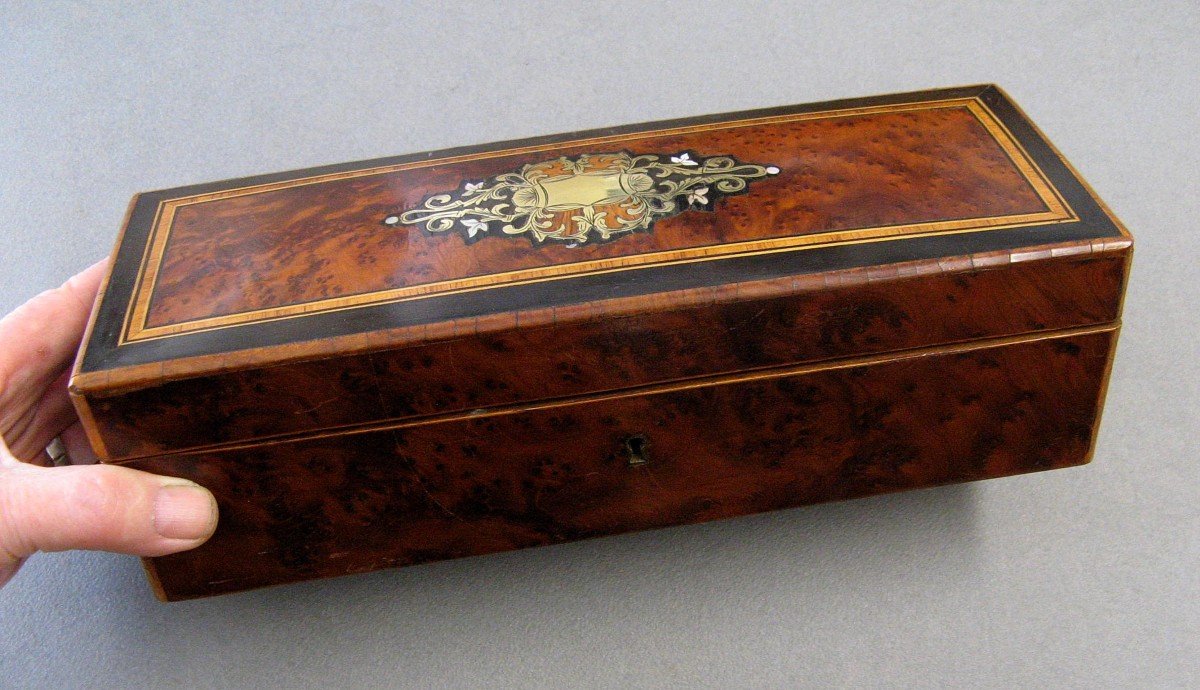 Napoleon III Glove Box In Marquetry.-photo-1