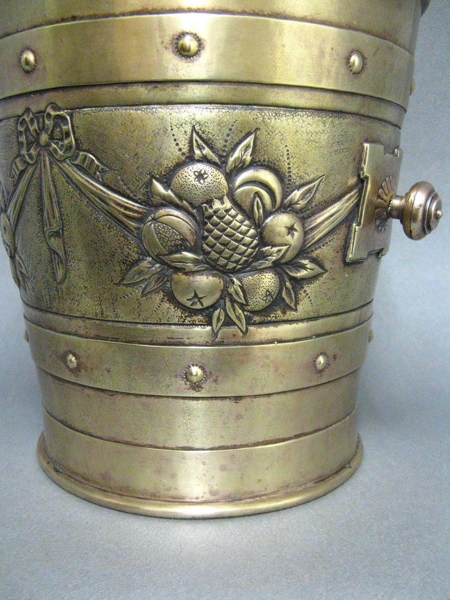 Champagne Bucket With The Coat Of Arms Of The City Of Lille From The 19th Century.-photo-4