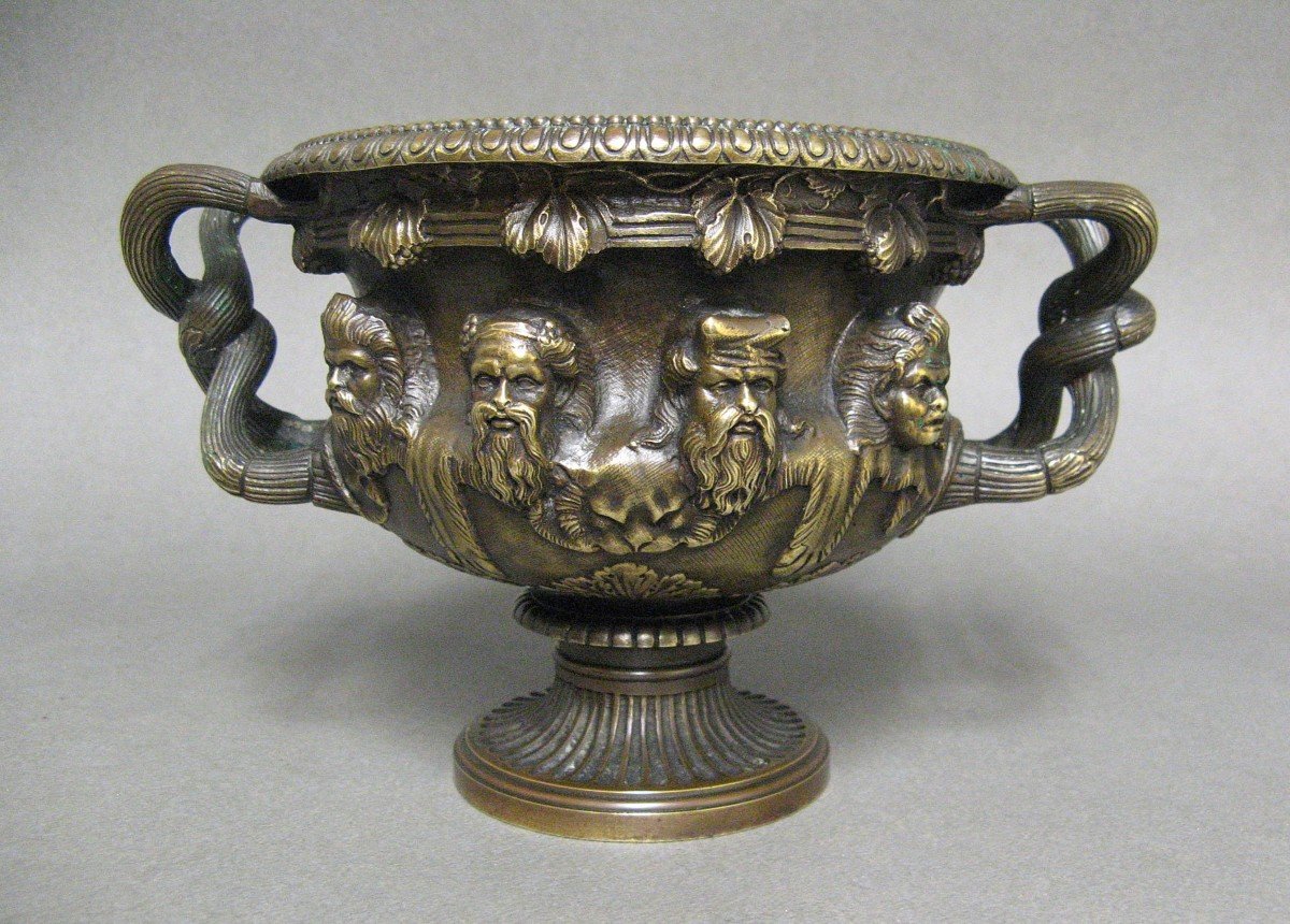 Coupe En Bronze Dit Vase De Warwick Susse Frères XIXe Siècle.-photo-2