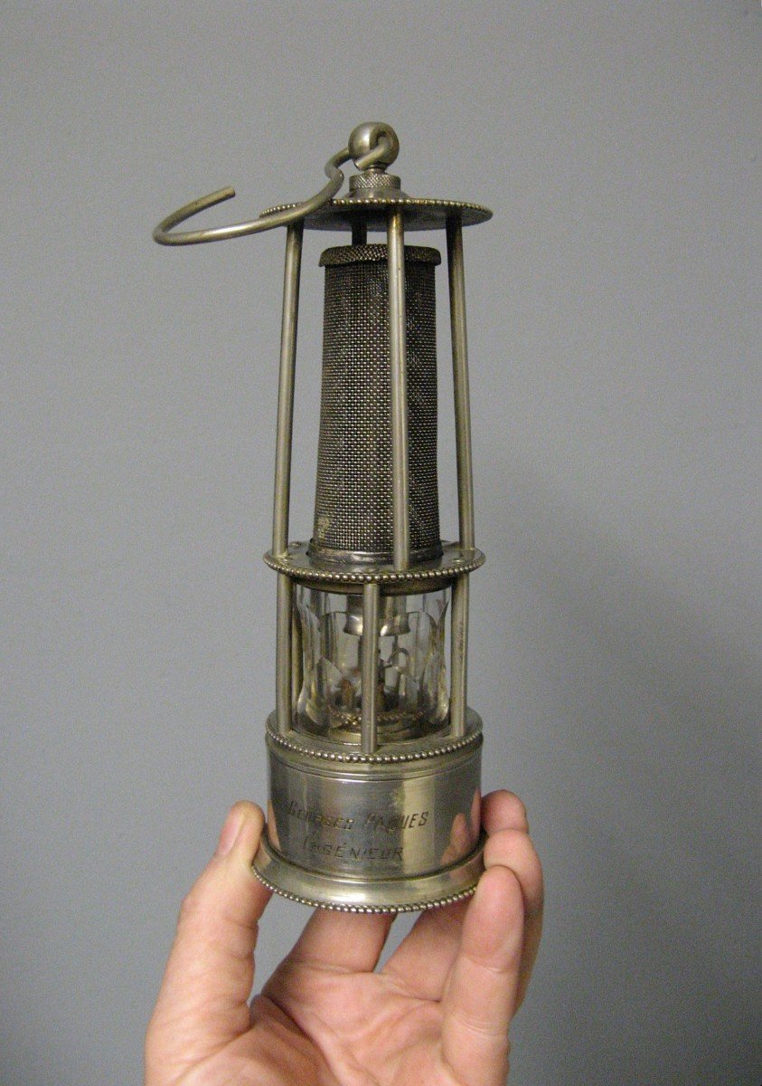 Lamp Of Honor Of A Mining Engineer From Brussels. Miner's Lamp.-photo-2